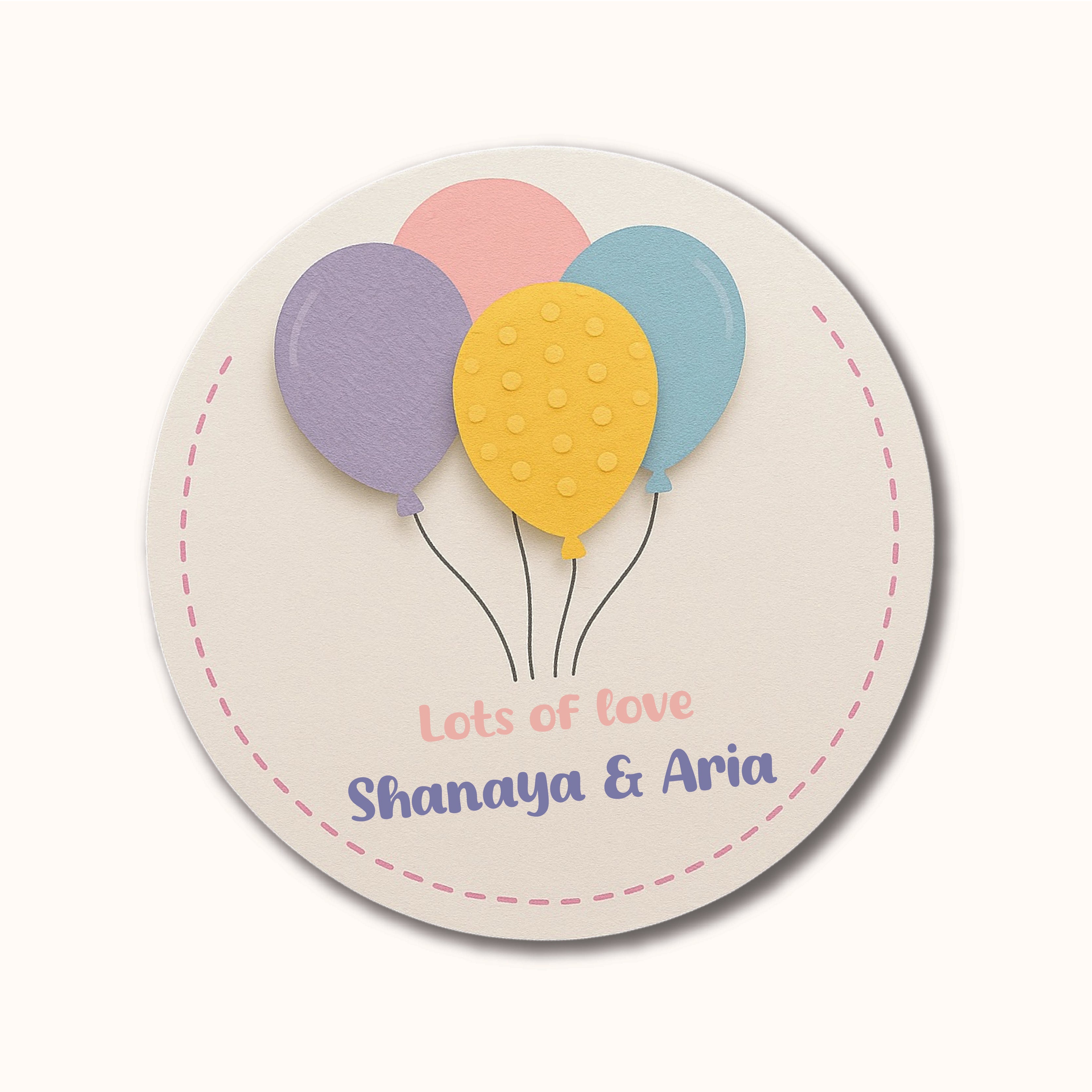 Gift Tag (Shape) - Colourful Balloons (Round)