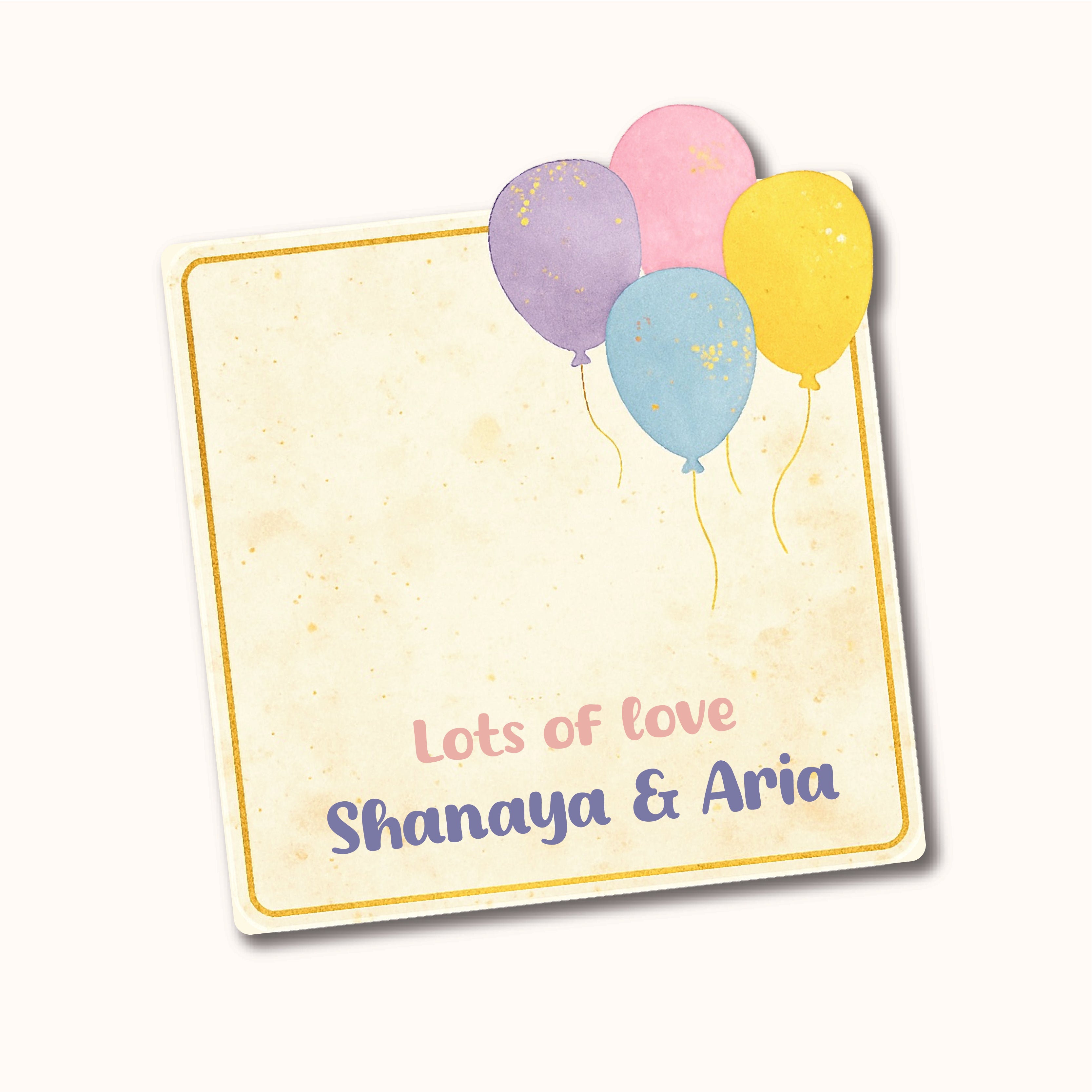 Gift Tag (Shape) - Colourful Balloons (Square)