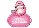 Gift Shape Sticker - Flamingo