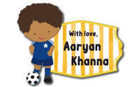 Gift Shape Sticker - Football boy