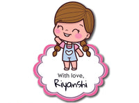 Gift Shape Sticker - Braided girl