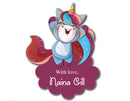 Gift Shape Sticker - Unicorn