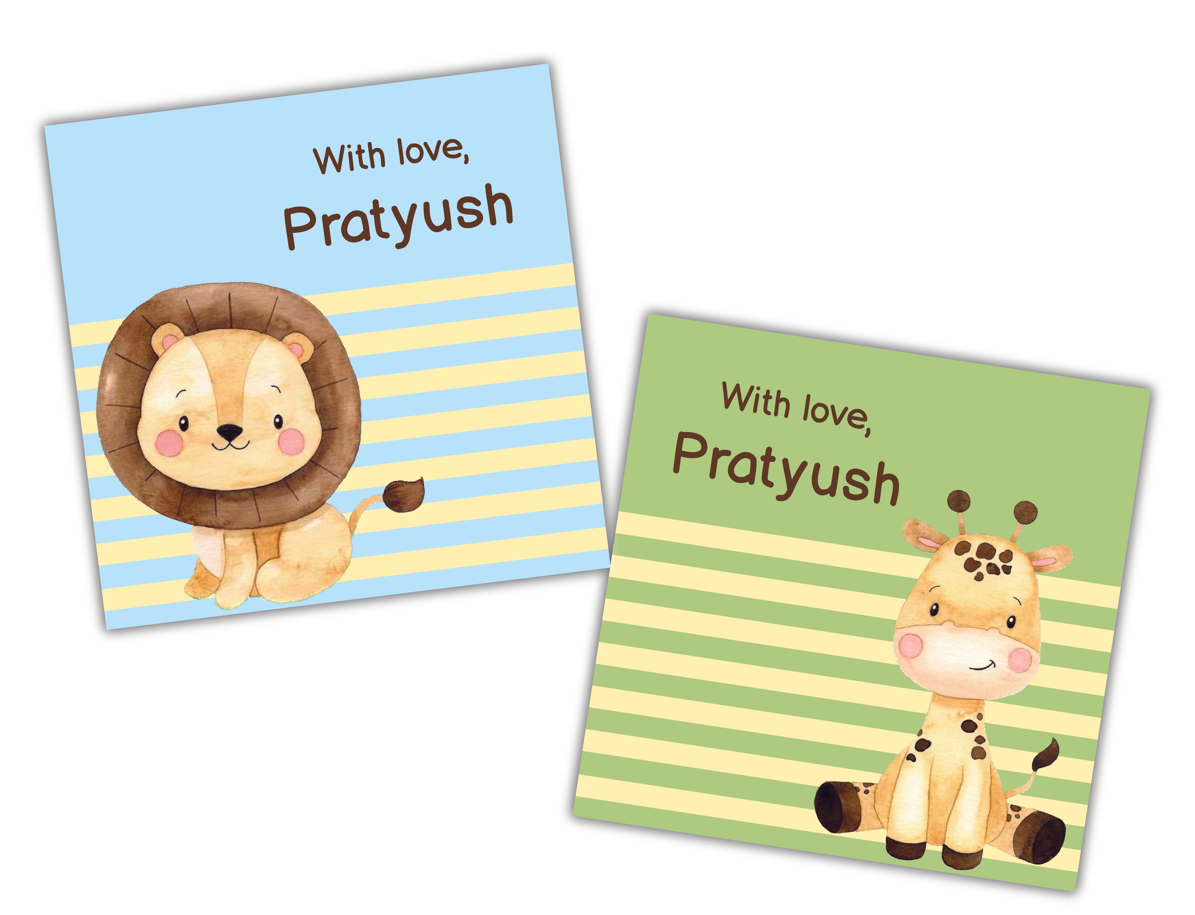 Gift Tag - Giraffe & Lion