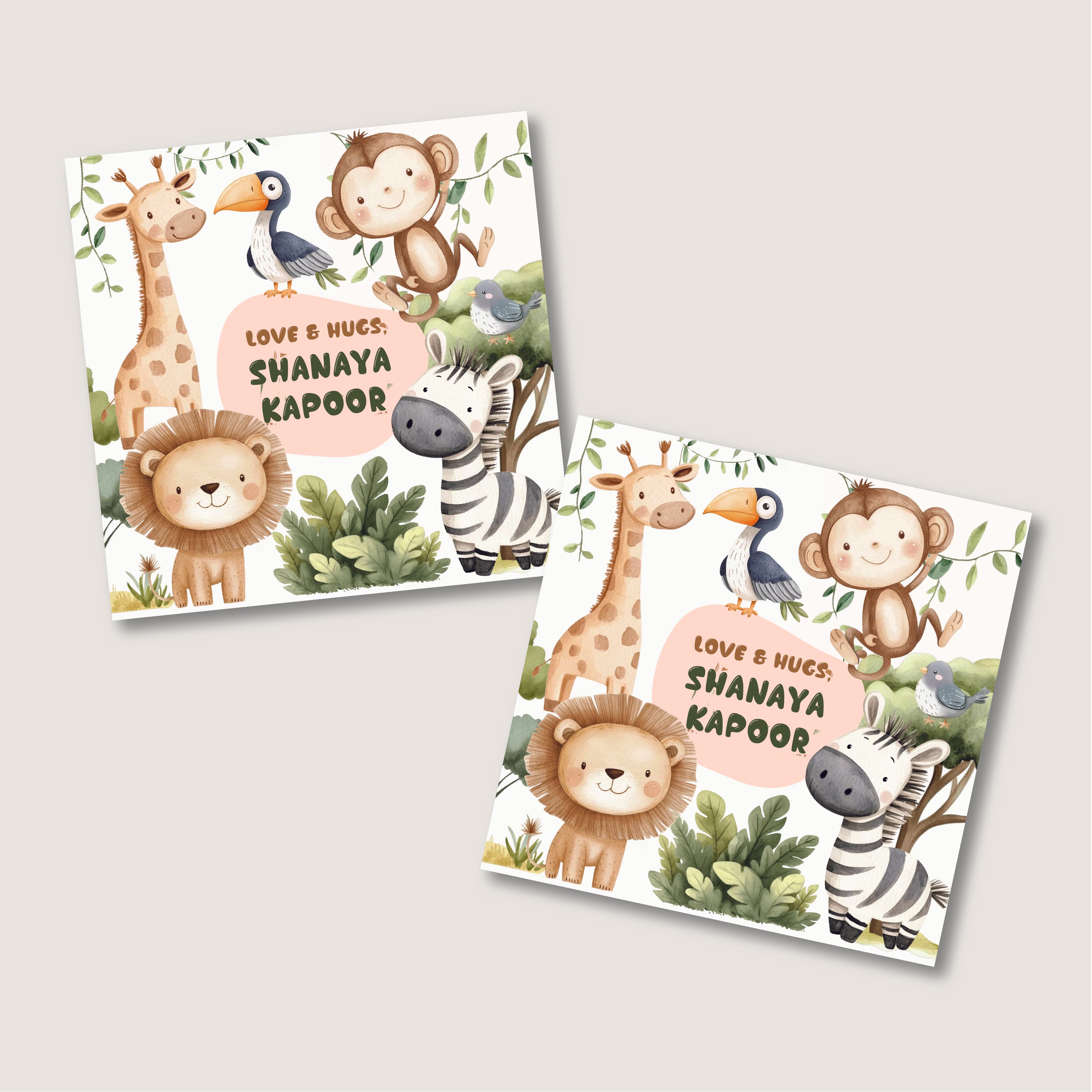 Gift Tag - Happy Safari Animals