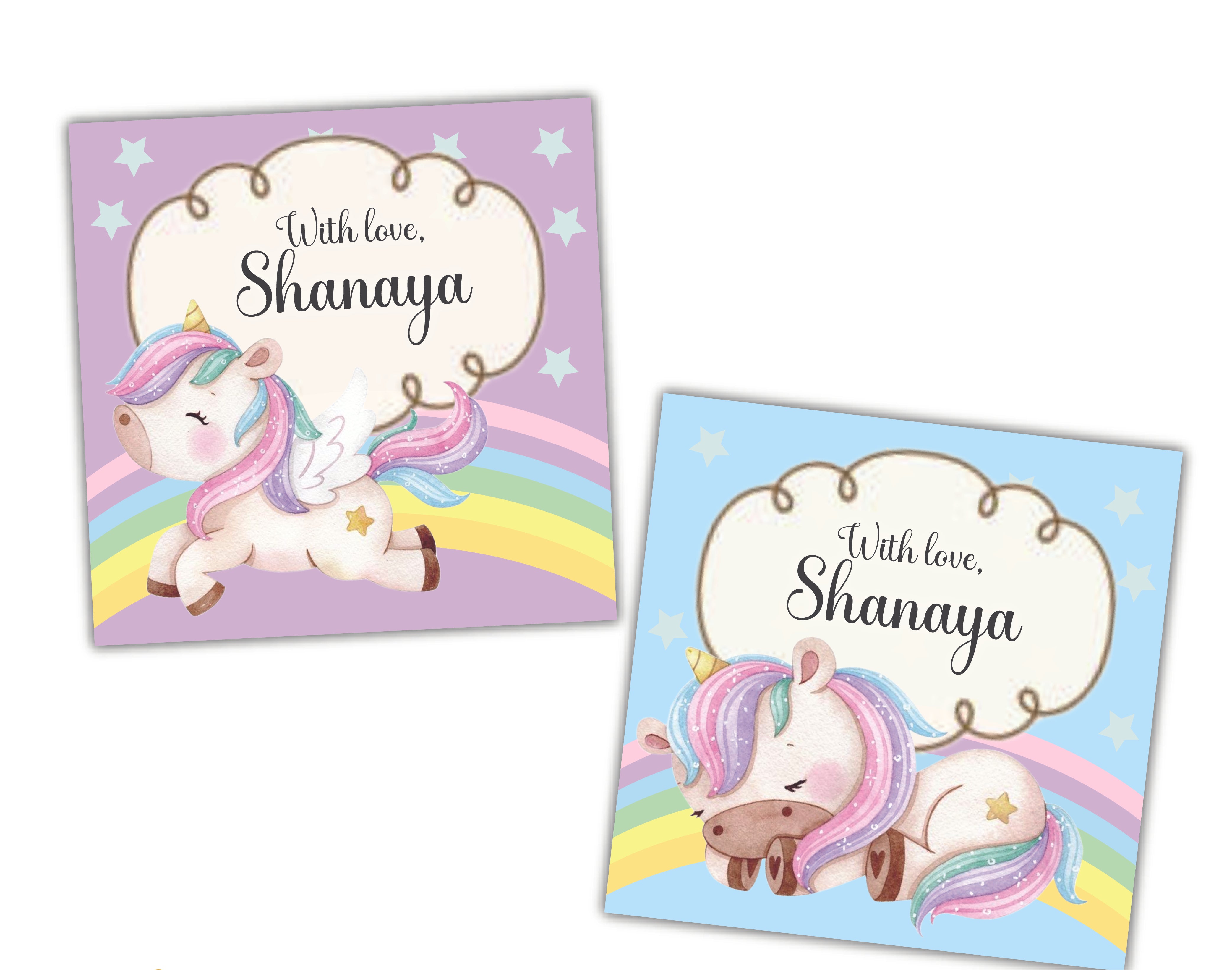 Gift Tag - Unicorn with stars