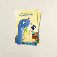 Gift Tag (rectangular)  - Dino feeding