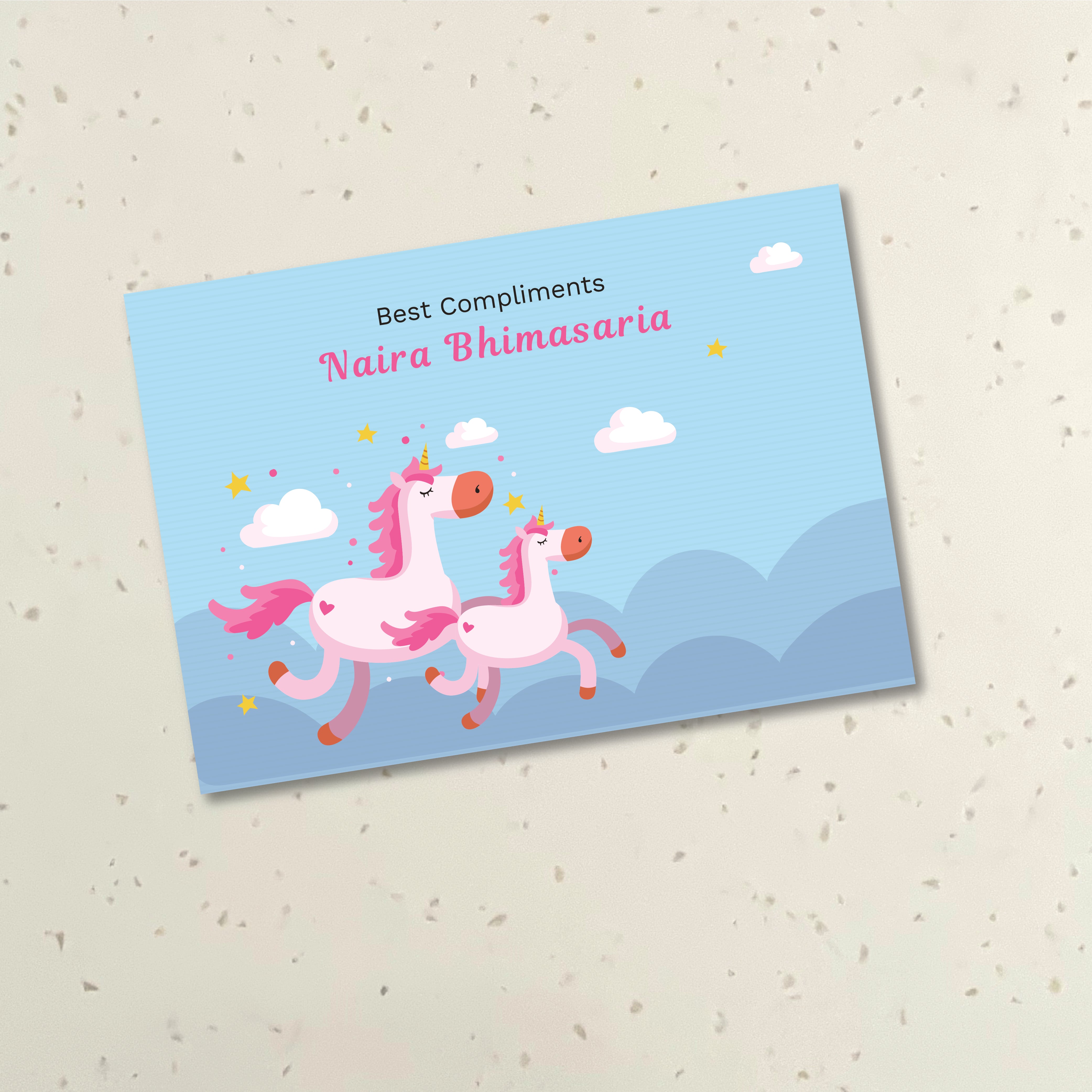 Gift Tag (rectangular)  - Unicorn in Clouds