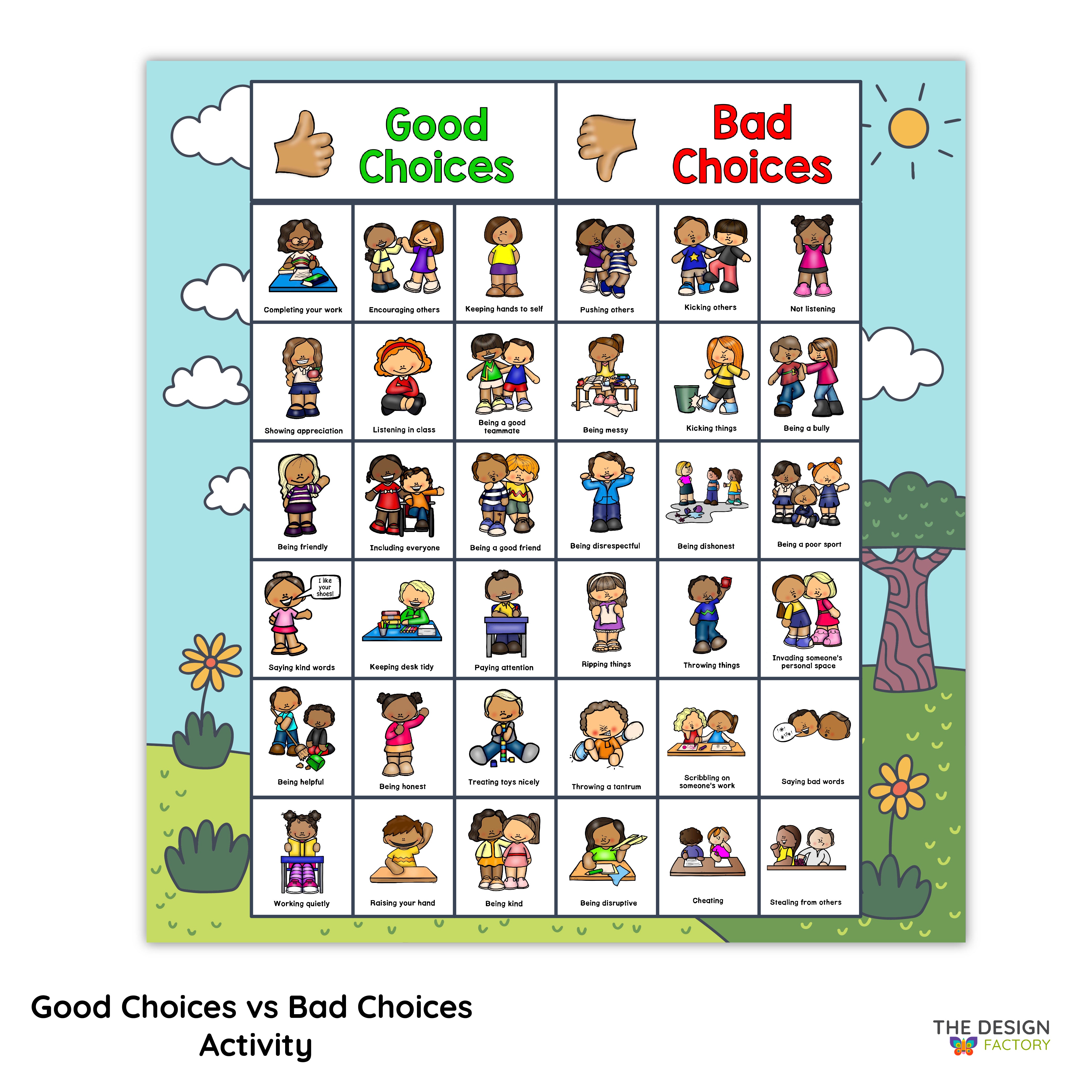 Good choices vs Bad choices Activity