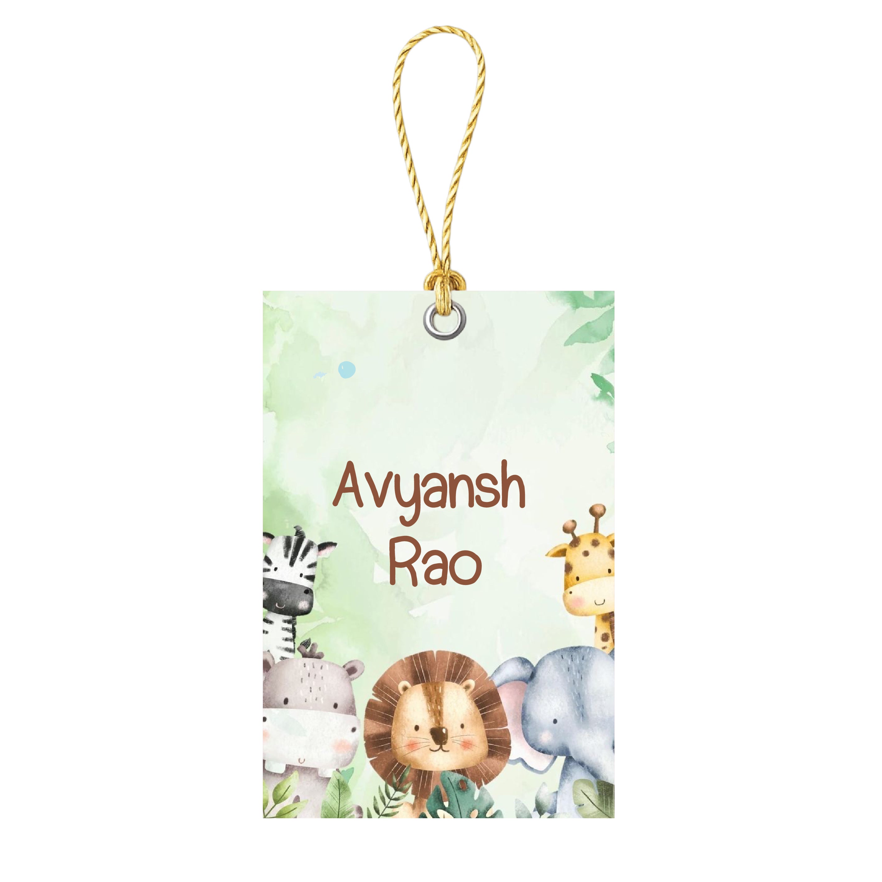 Hanging Gift Tag - Safari Animals