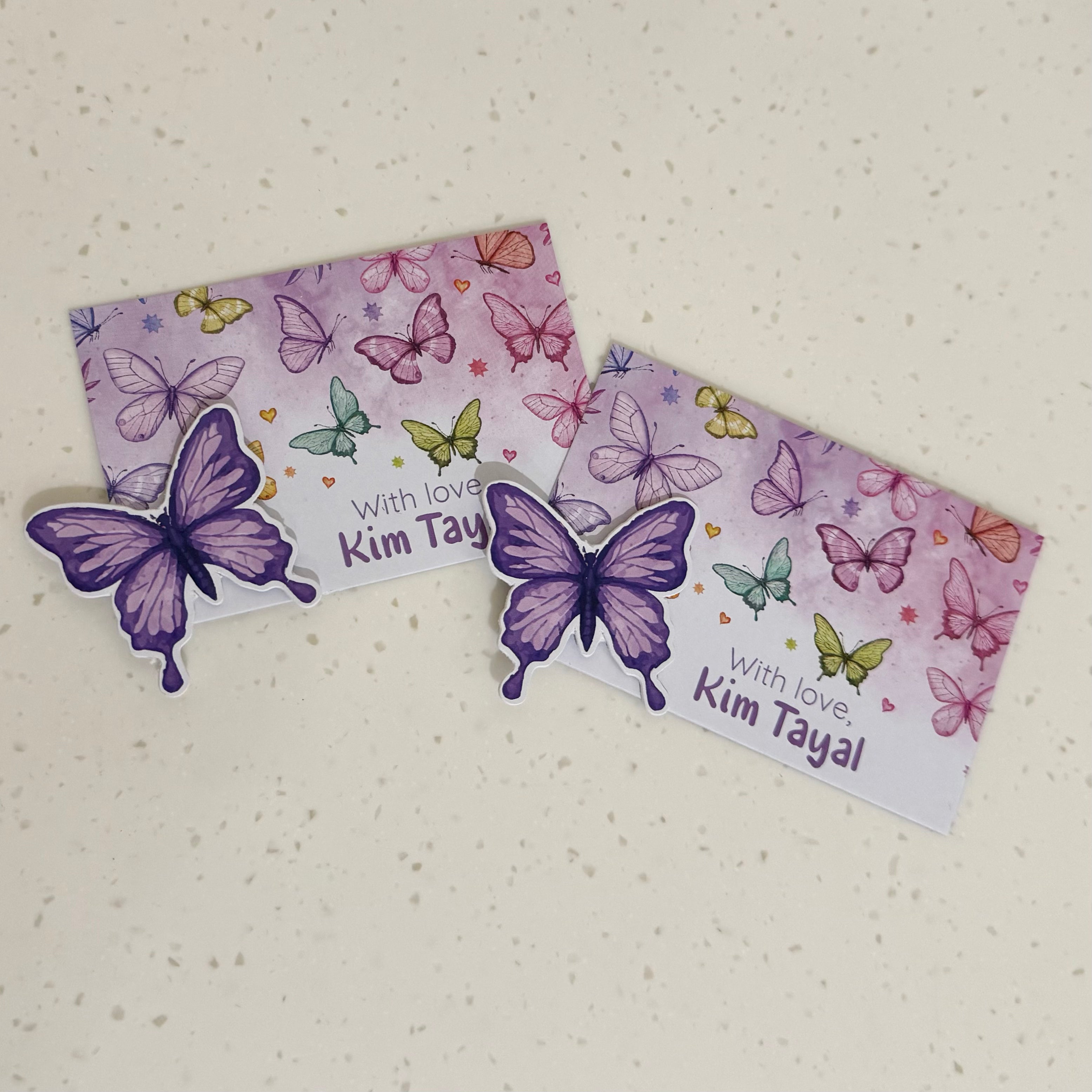 3D Gift Tag - Butterfly Purple