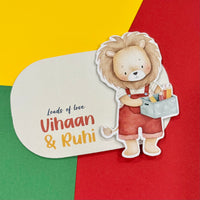 3D Gift Notecard - Lion with pencils