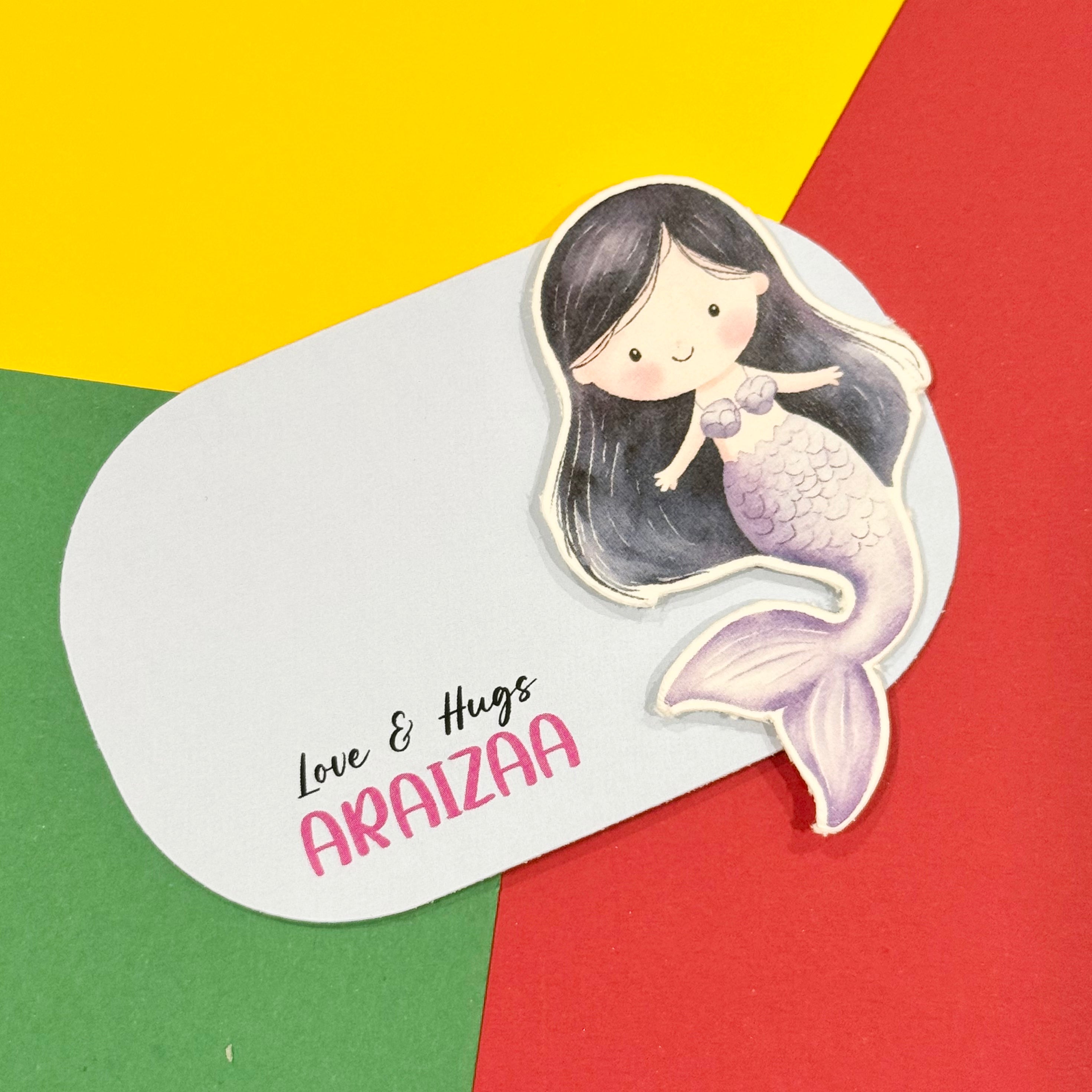 3D Gift Notecard - Purple Mermaid