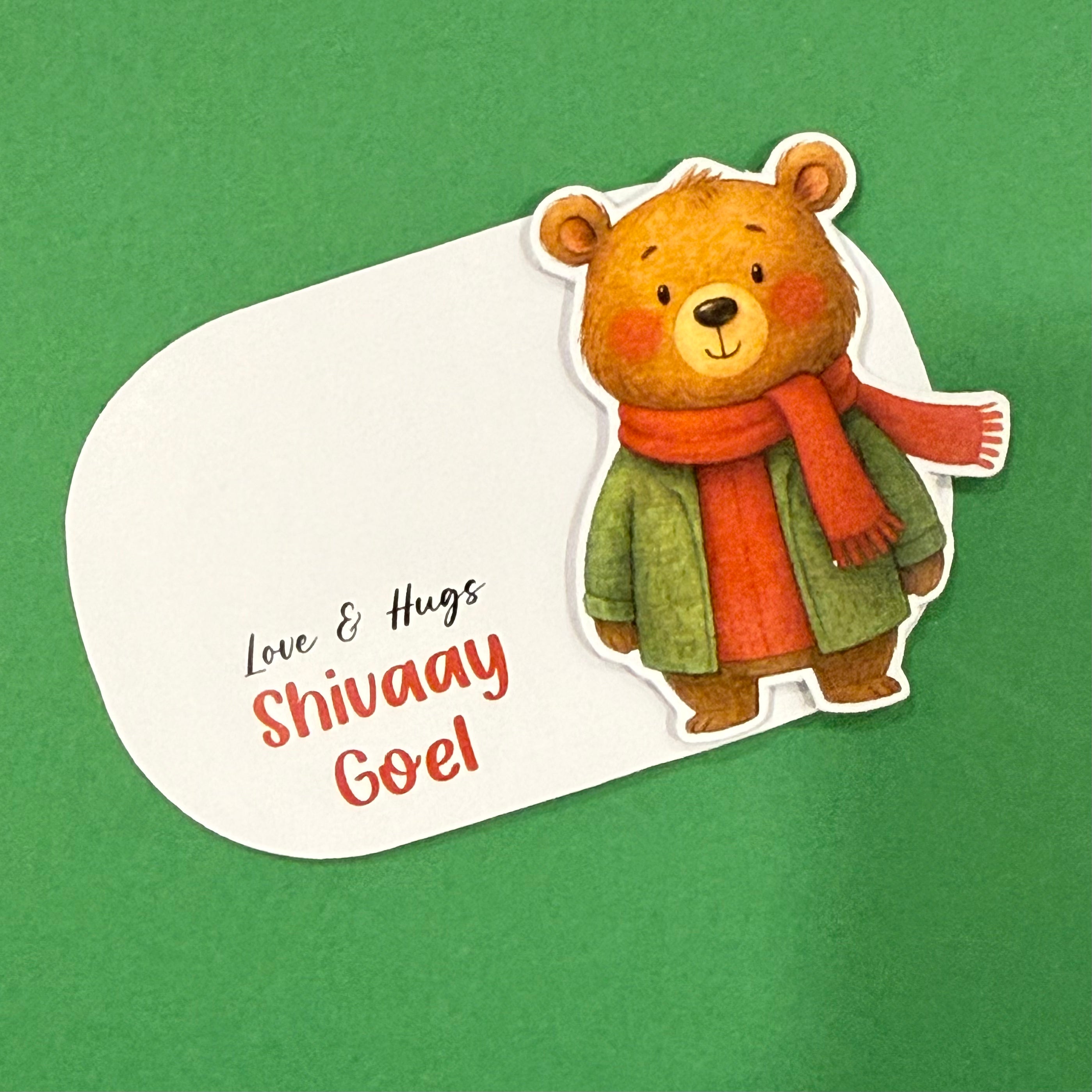 3D Gift Notecard - Winter Teddy
