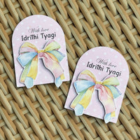 3D Gift Tag (Arch shape) - Multicolour Bow
