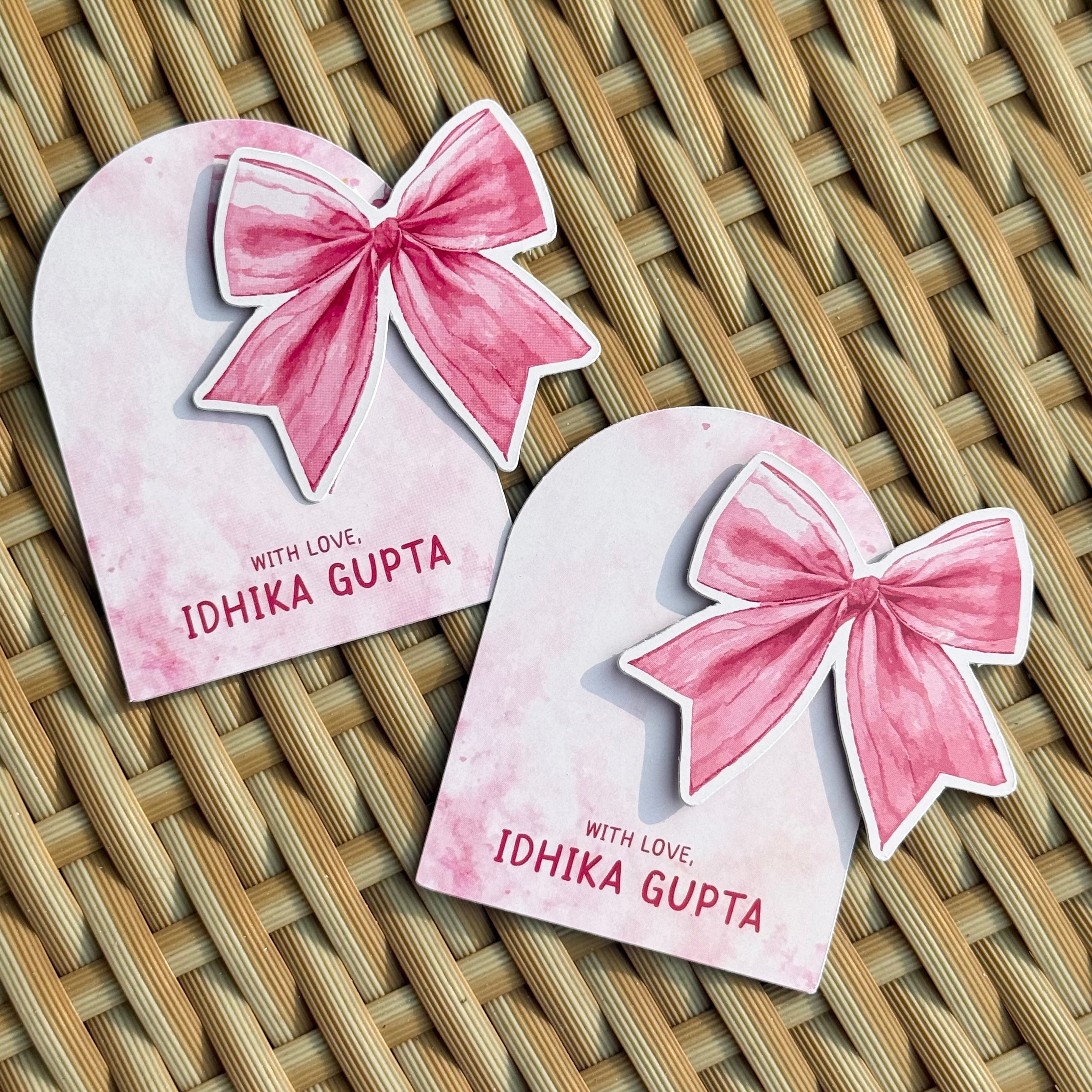 3D Gift Tag - Pink Bow