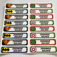 Rectangular Labels - Superheroes