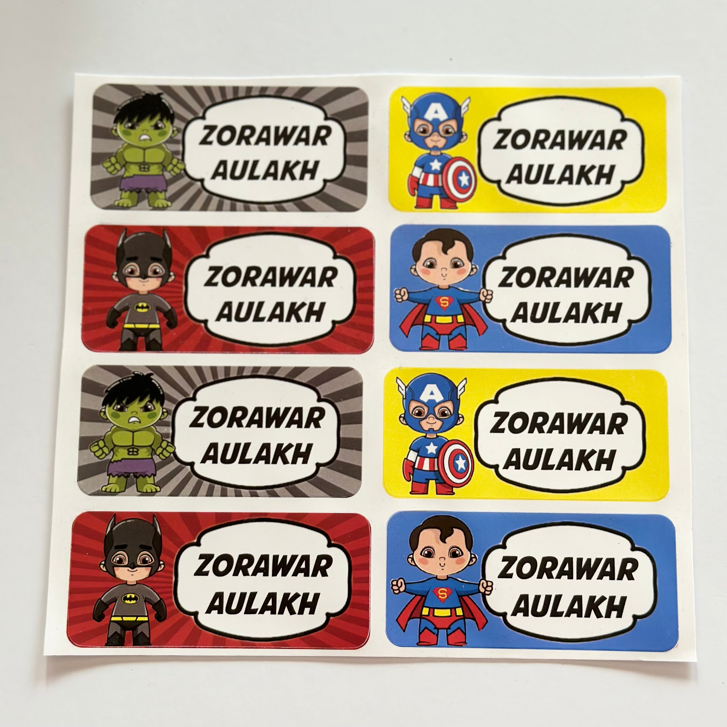 Rectangular Labels - Superheroes