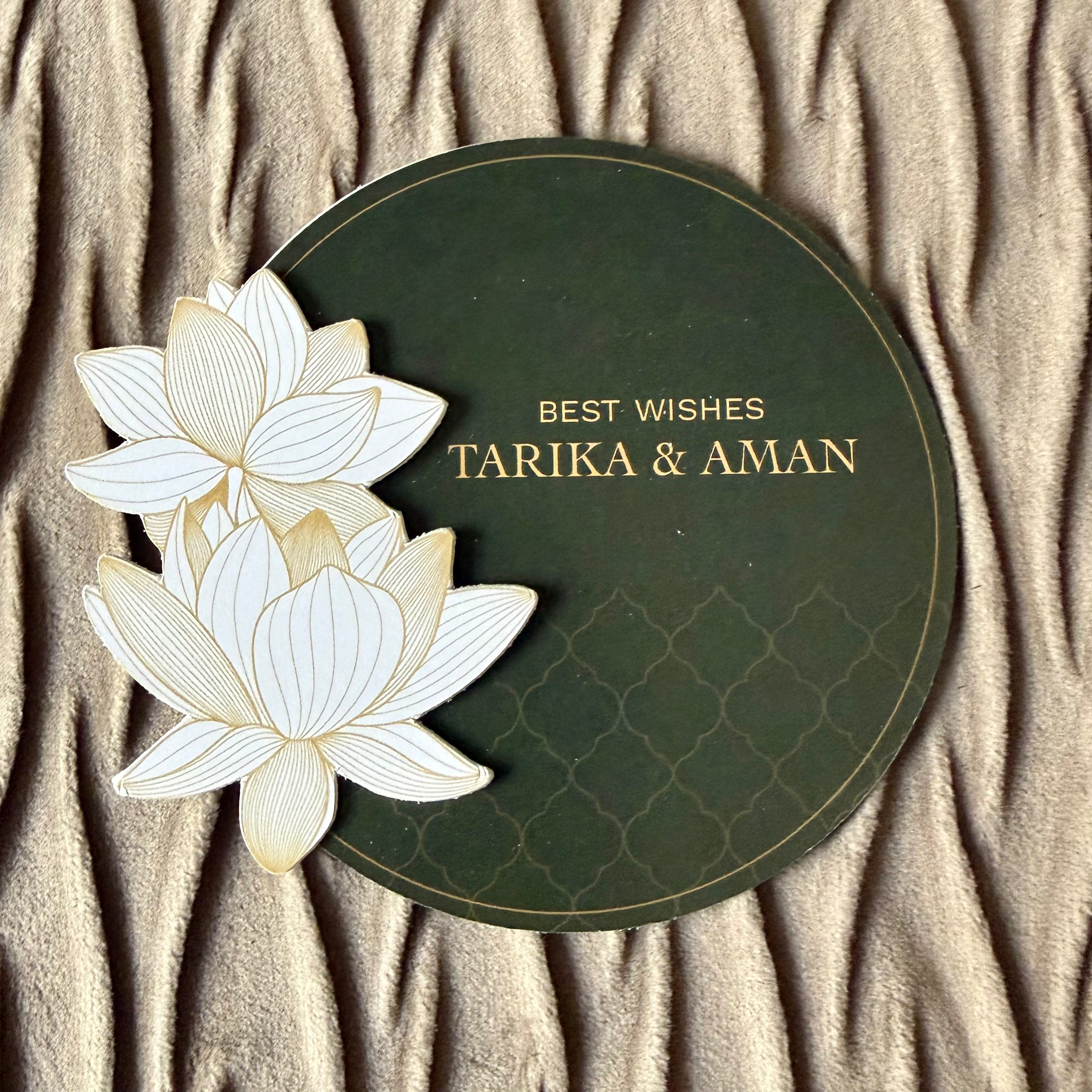 3D Gift Tag - Golden Lotus