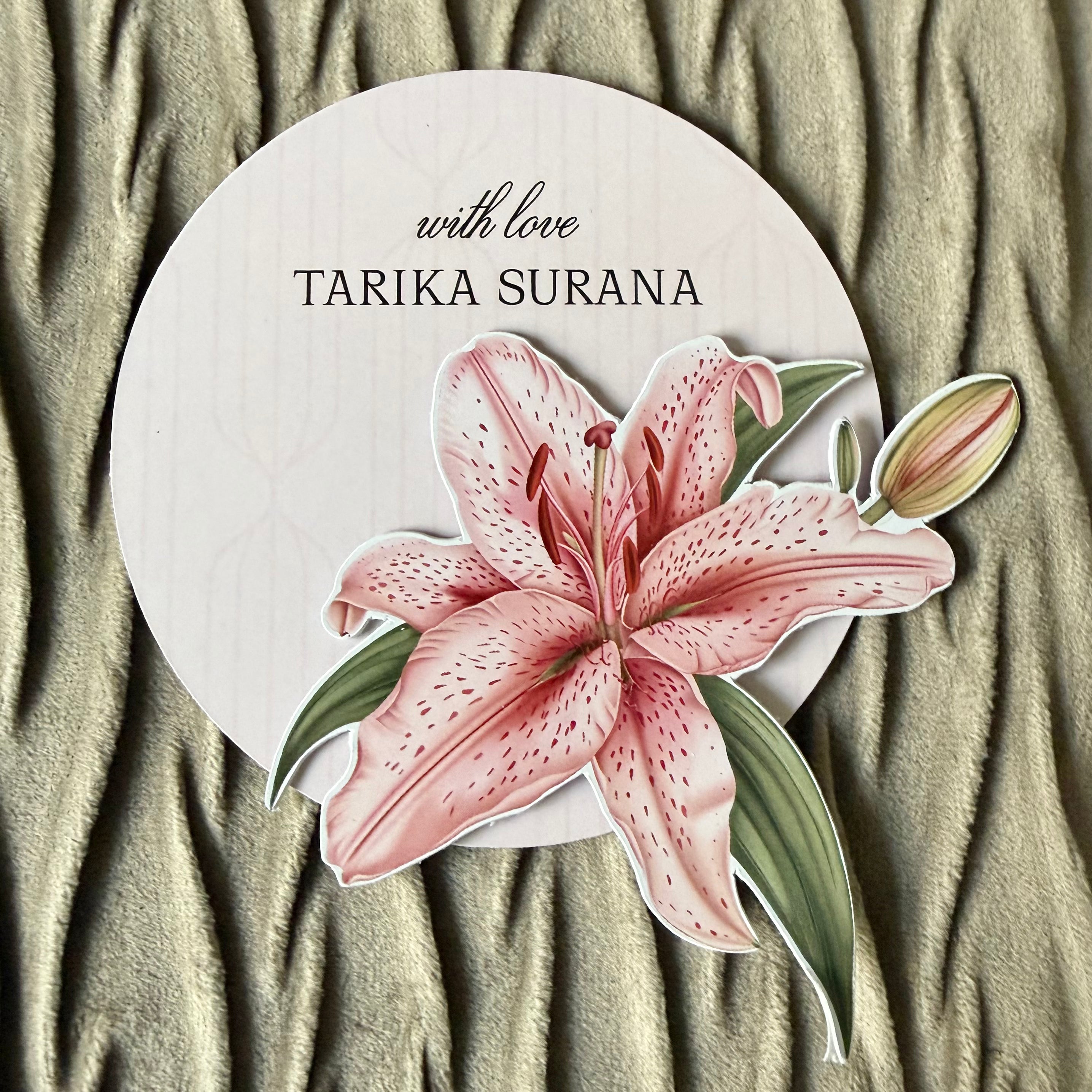 3D Gift Tag - Pastel Lily