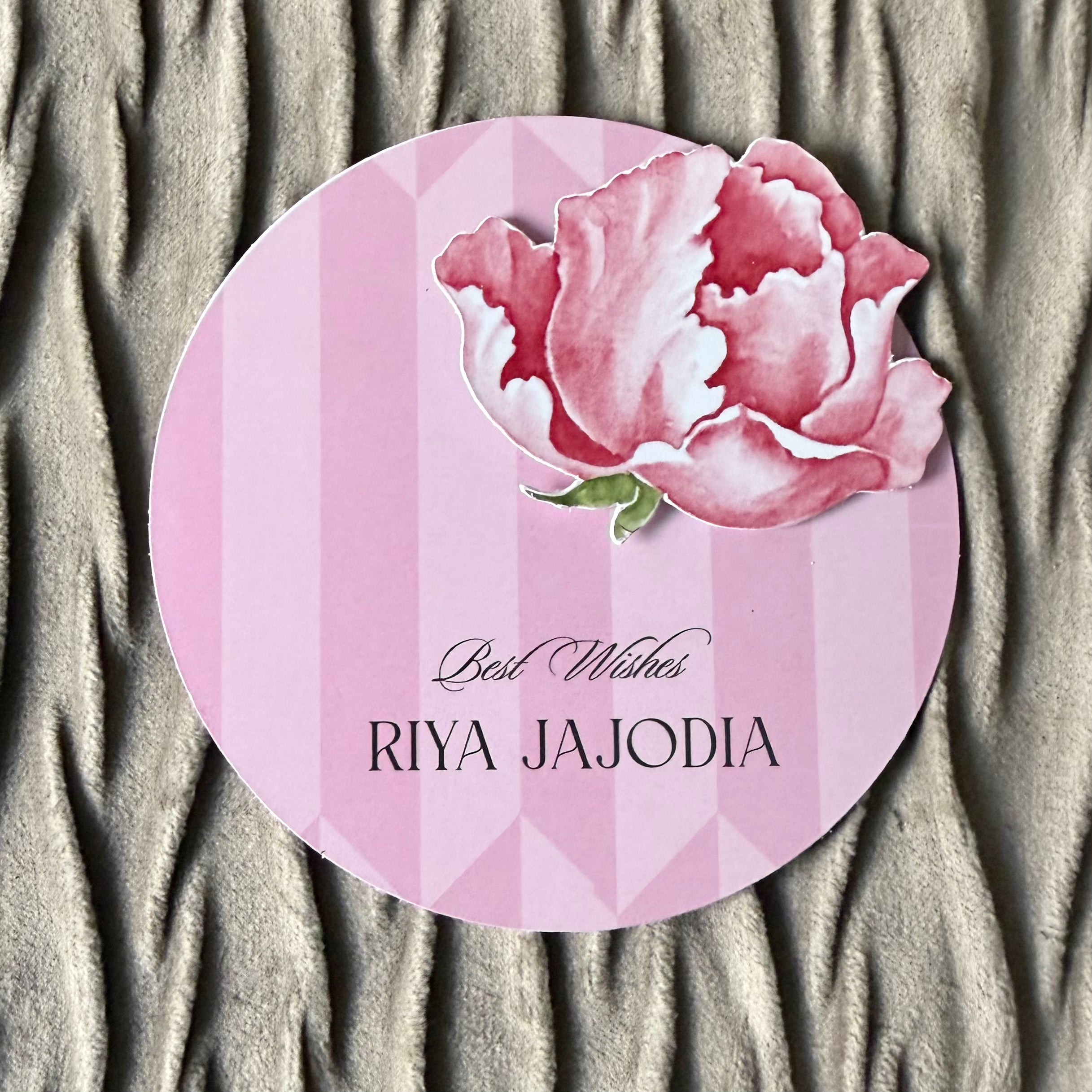 3D Gift Tag - Pink Rose