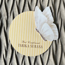 3D Gift Tag - Butterfly with Beige Stripes