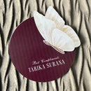 3D Gift Tag - Butterfly with Maroon Stripes