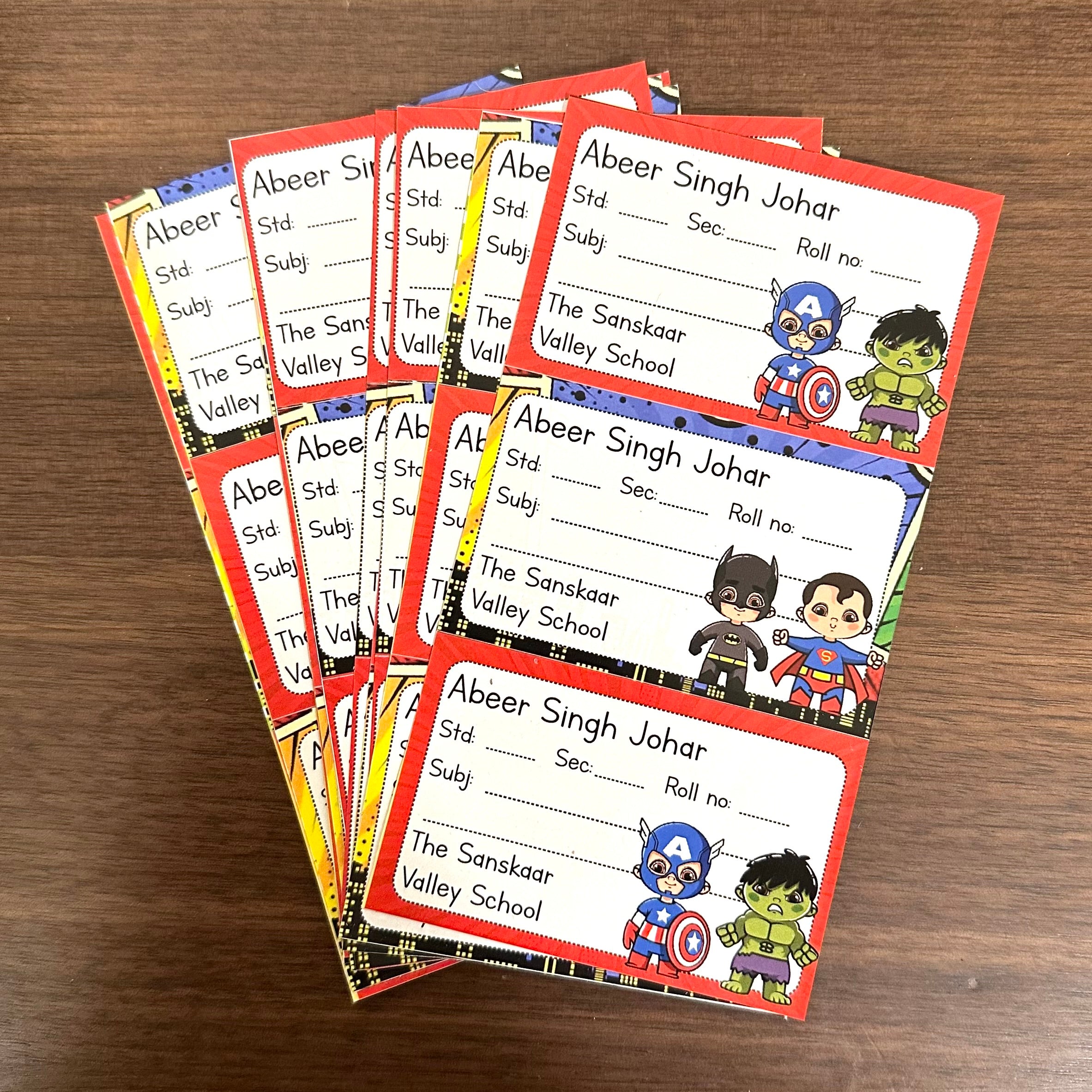 School Book Labels - Baby Superheroes