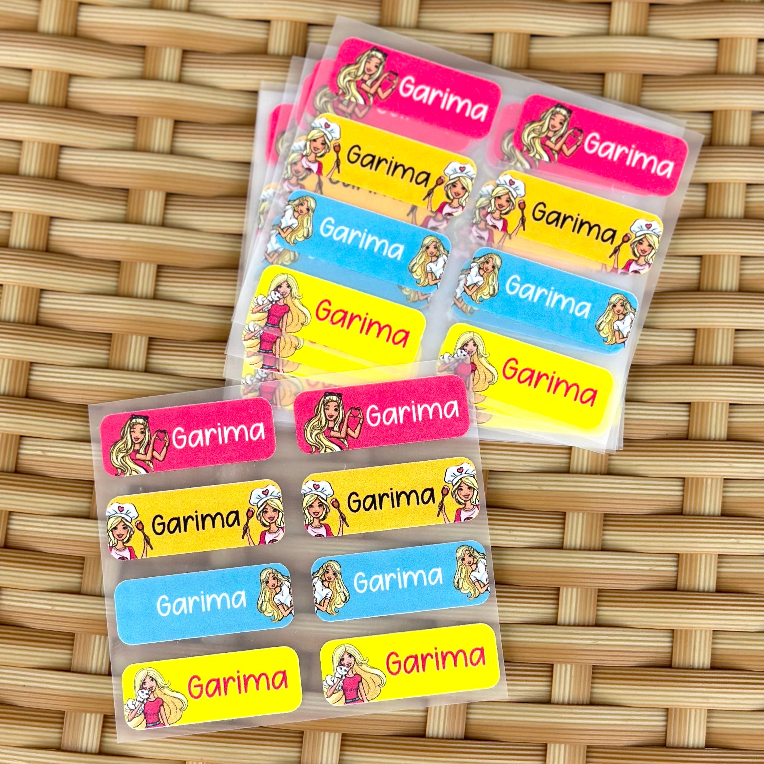 Back To School Label Set - Barbie