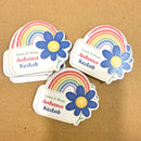Gift Tag (Shape) - Rainbow With Flower