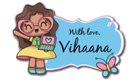 Gift Shape Sticker - Girl with laptop