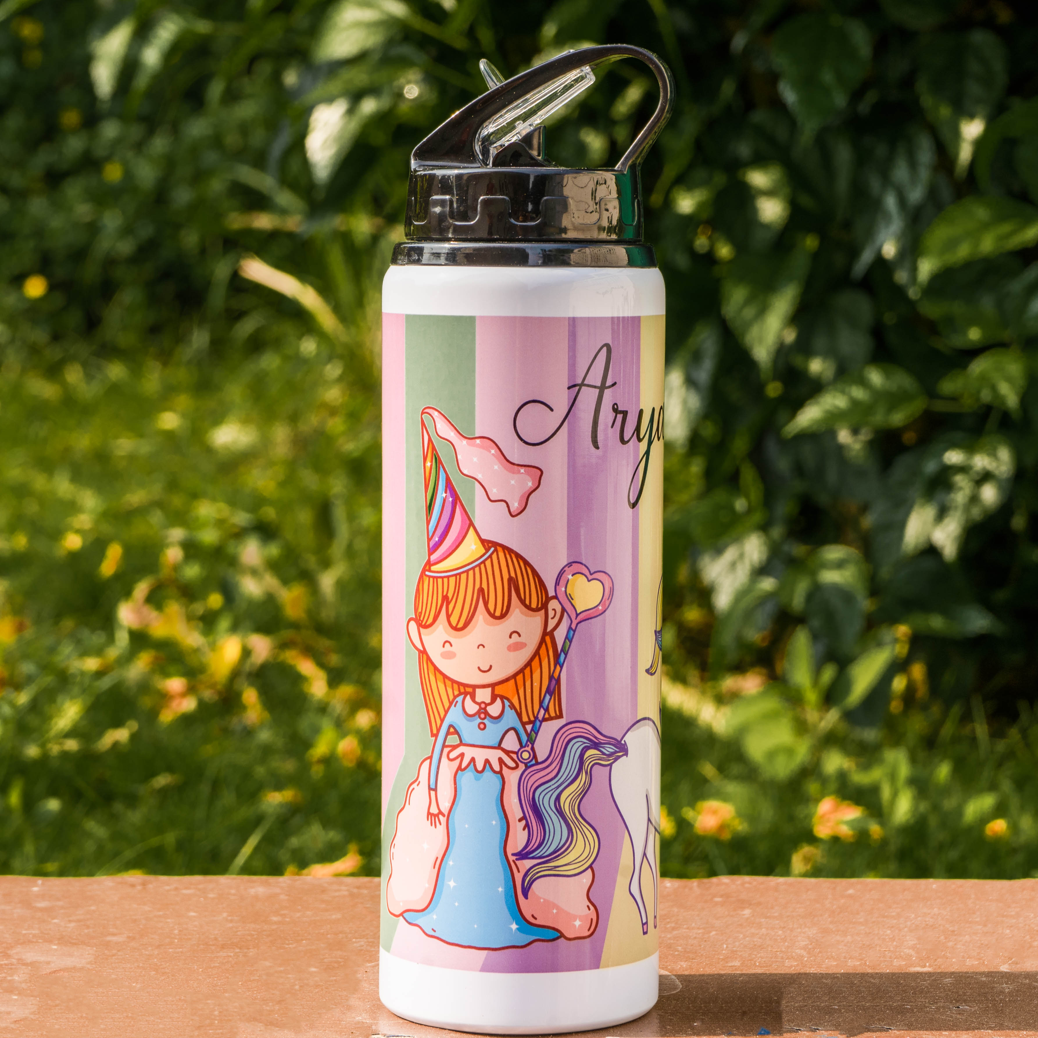 Sipper Bottle (With straw) - Princess with Unicorn