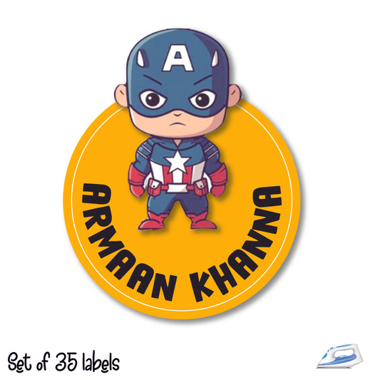 Iron On Labels - Captain America