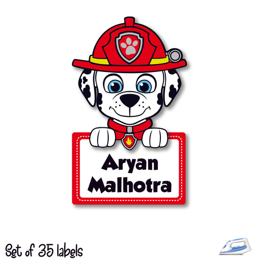 Iron On Labels - Paw Patrol Marshall