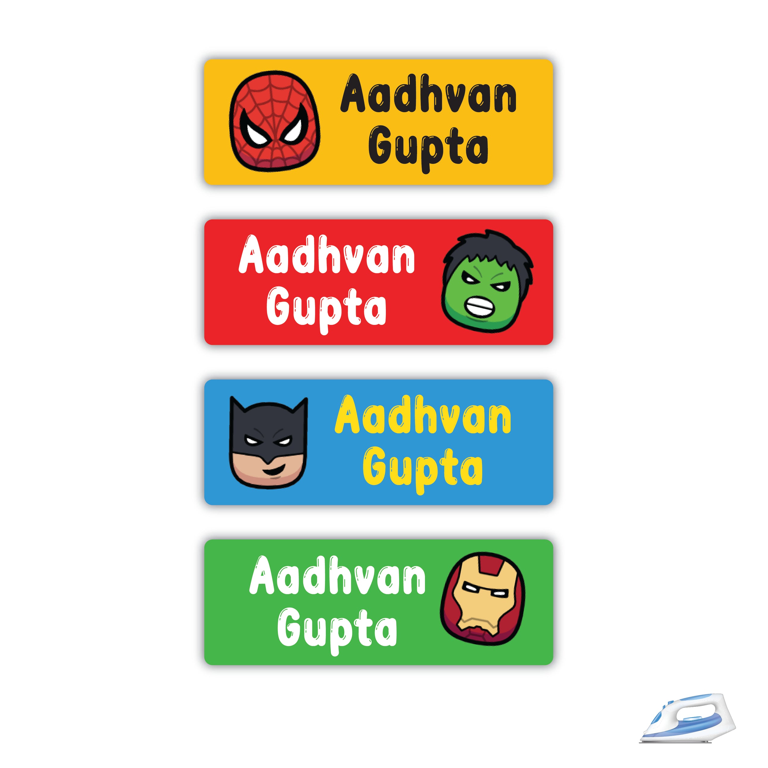 Iron On Labels - Superhero faces