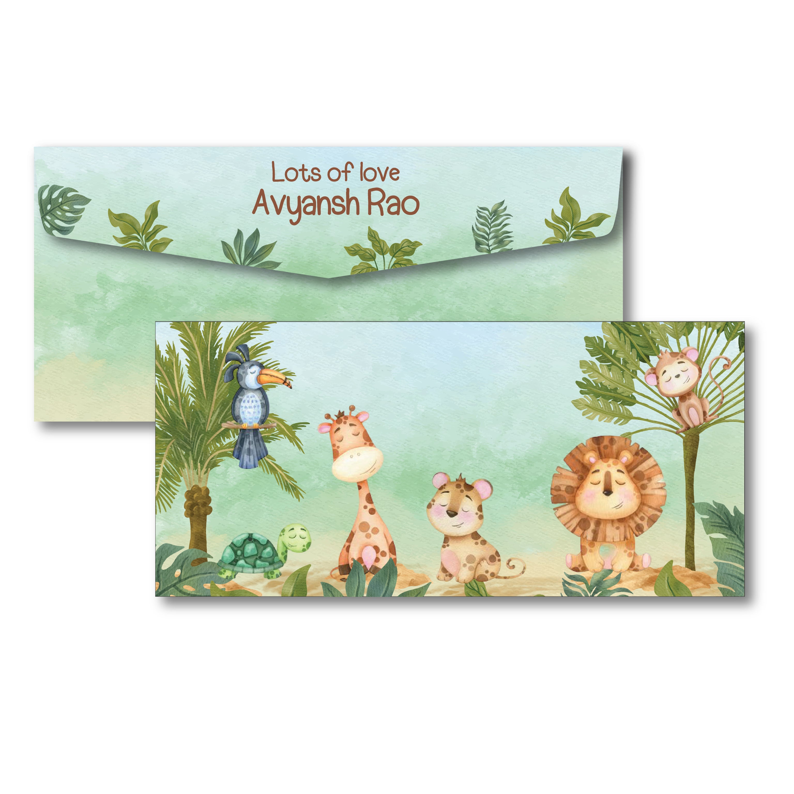 Money Envelope (Kids) - Safari Animals