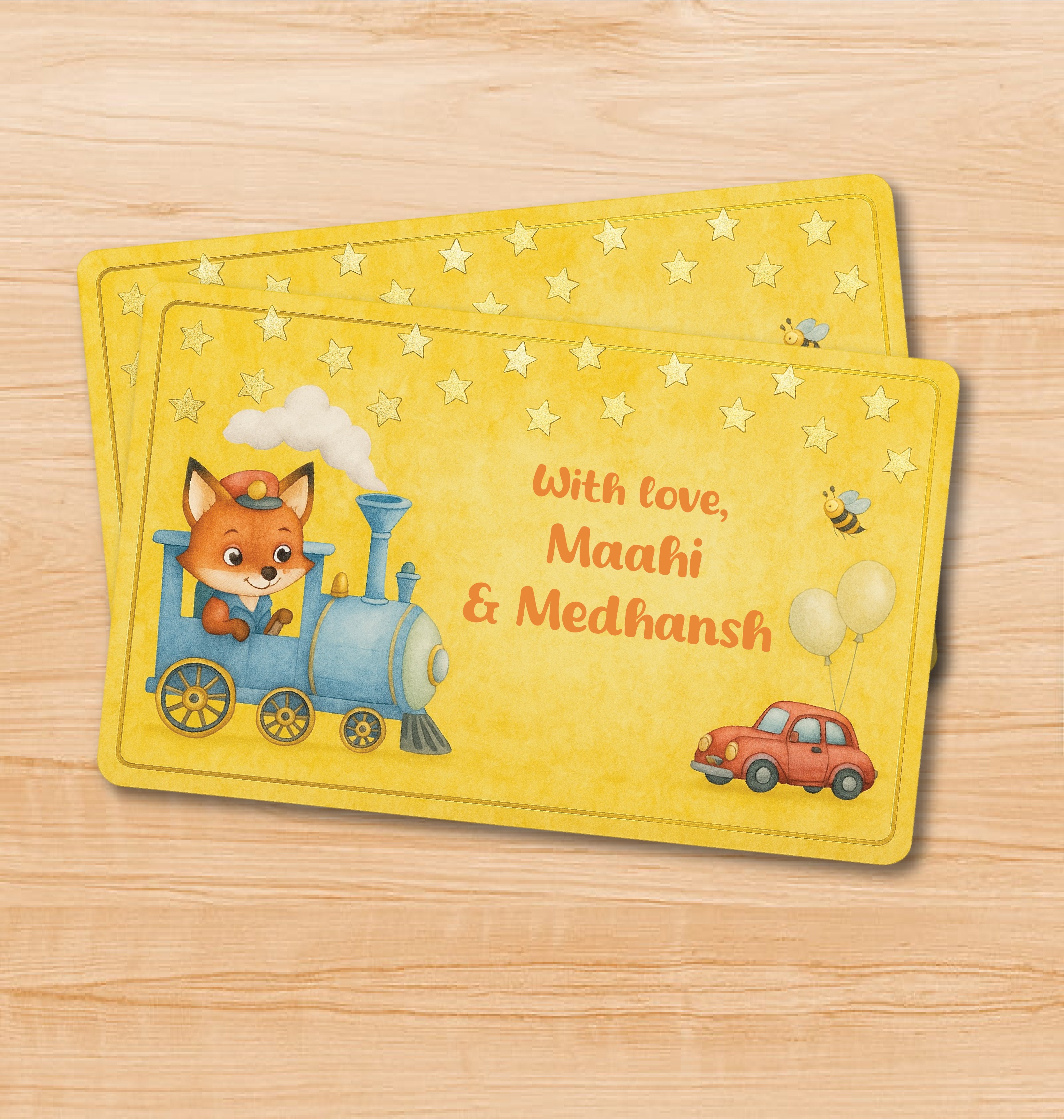 Premium Gift Tag - Fox on a Train