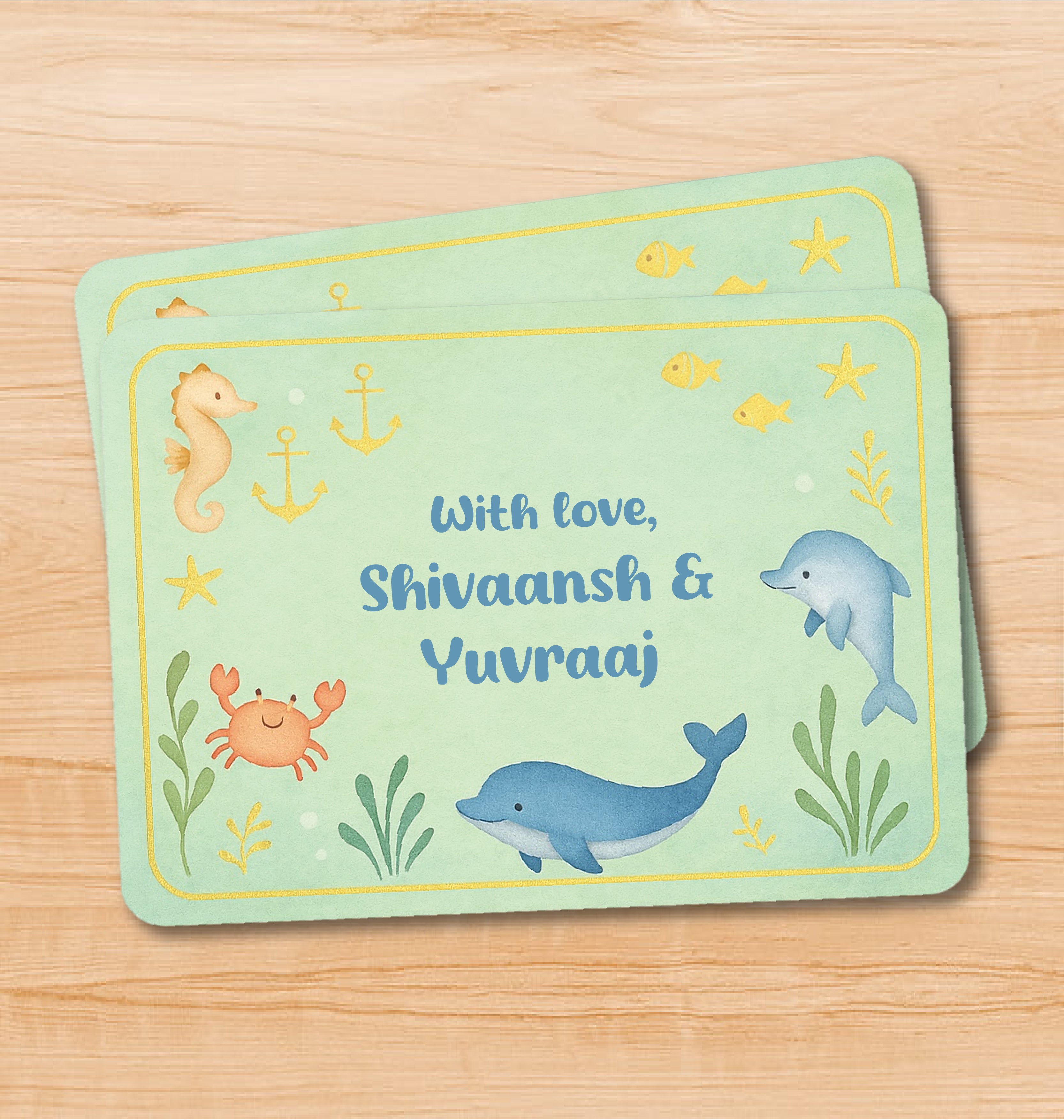 Premium Gift Tag - Underwater World (Sea Green)