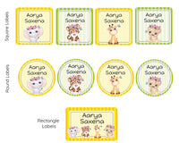 Mixed Shape Labels - Baby jungle animals