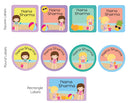 Mixed Shape Labels - Beach girls