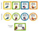 Mixed Shape Labels - Birds