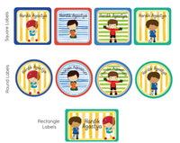 Mixed Shape Labels - Sports boys