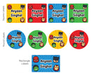 Mixed Shape Labels - Superhero faces