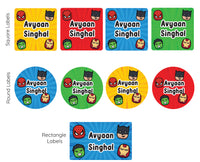 Mixed Shape Labels - Superhero faces