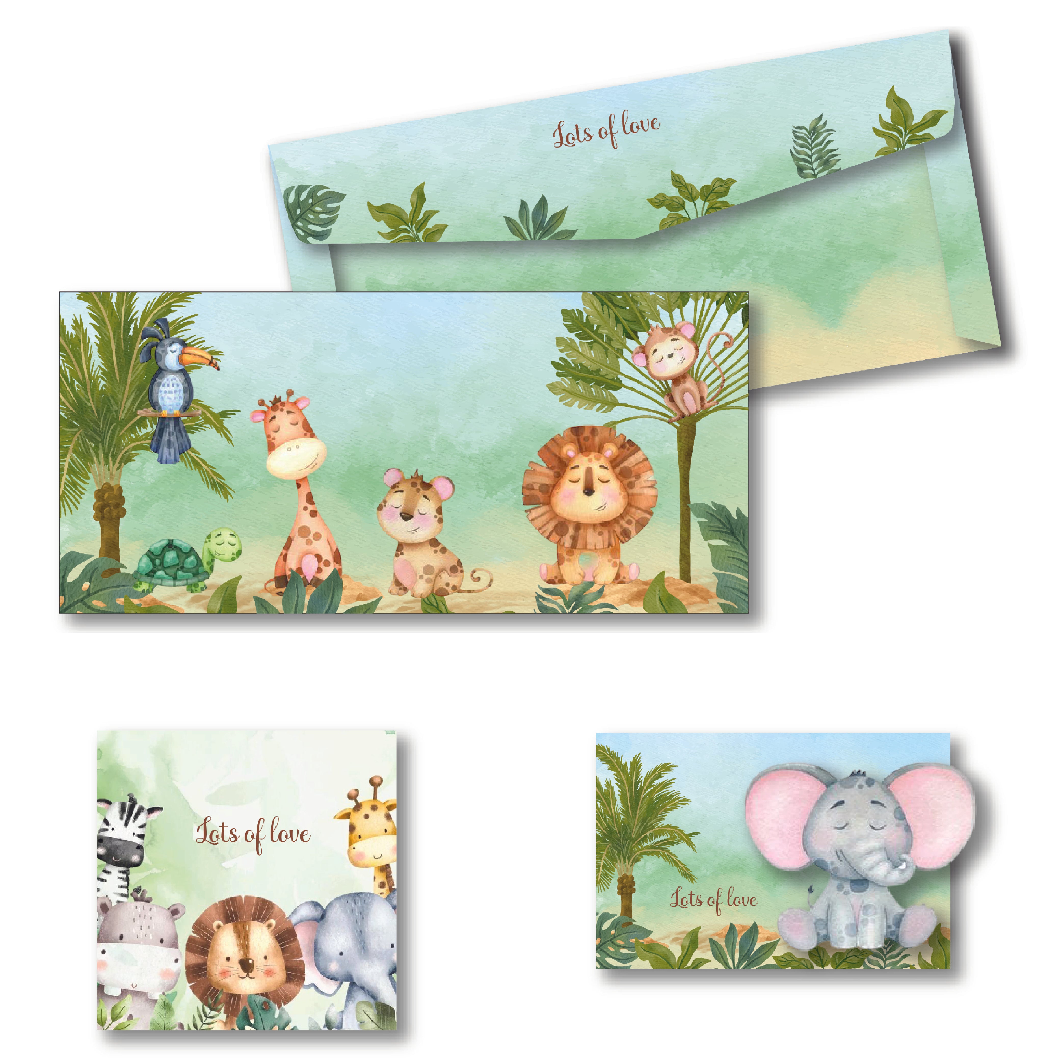 Money Envelope & Gift Tag Sets - Safari Animals