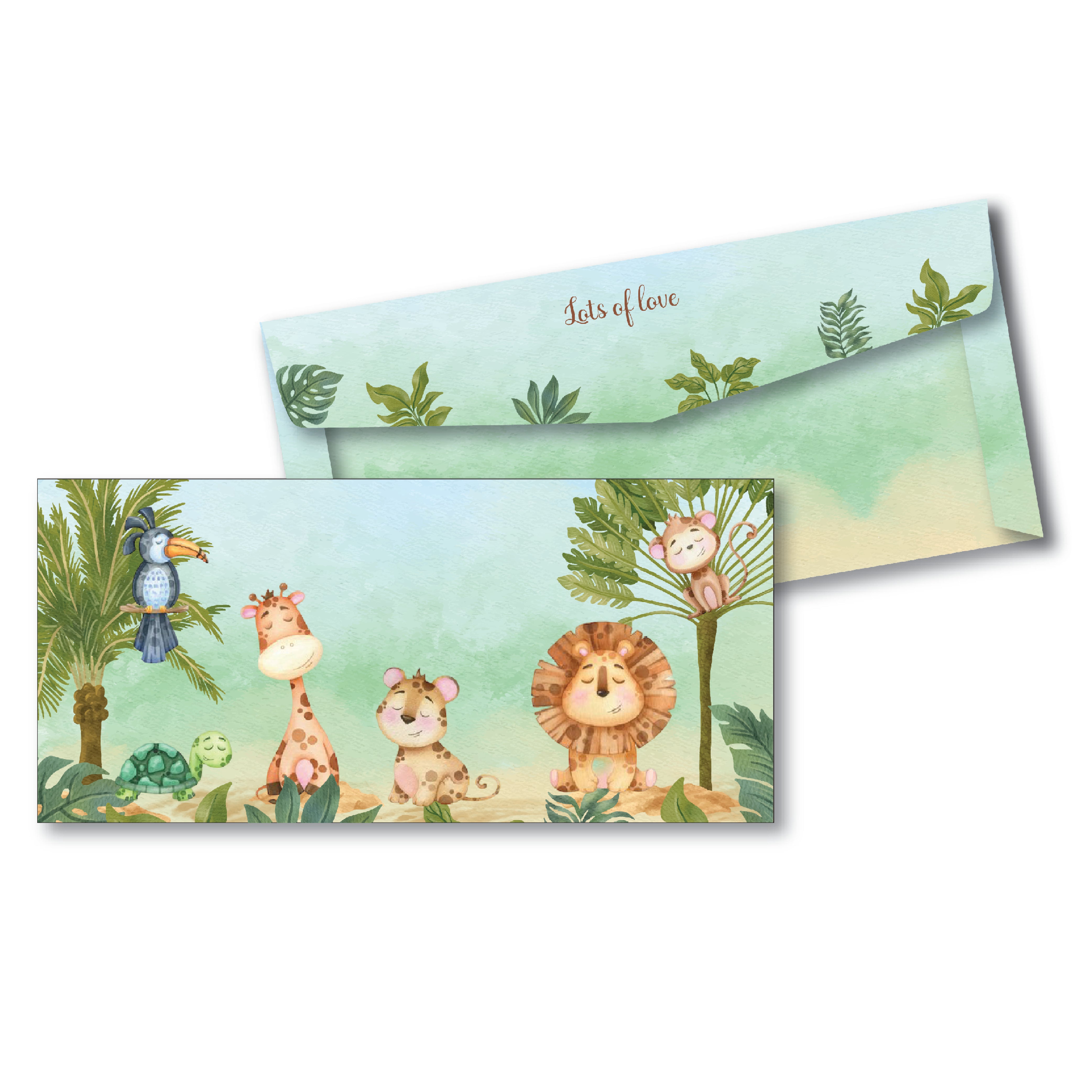 Money Envelope (Kids) - Safari Animals