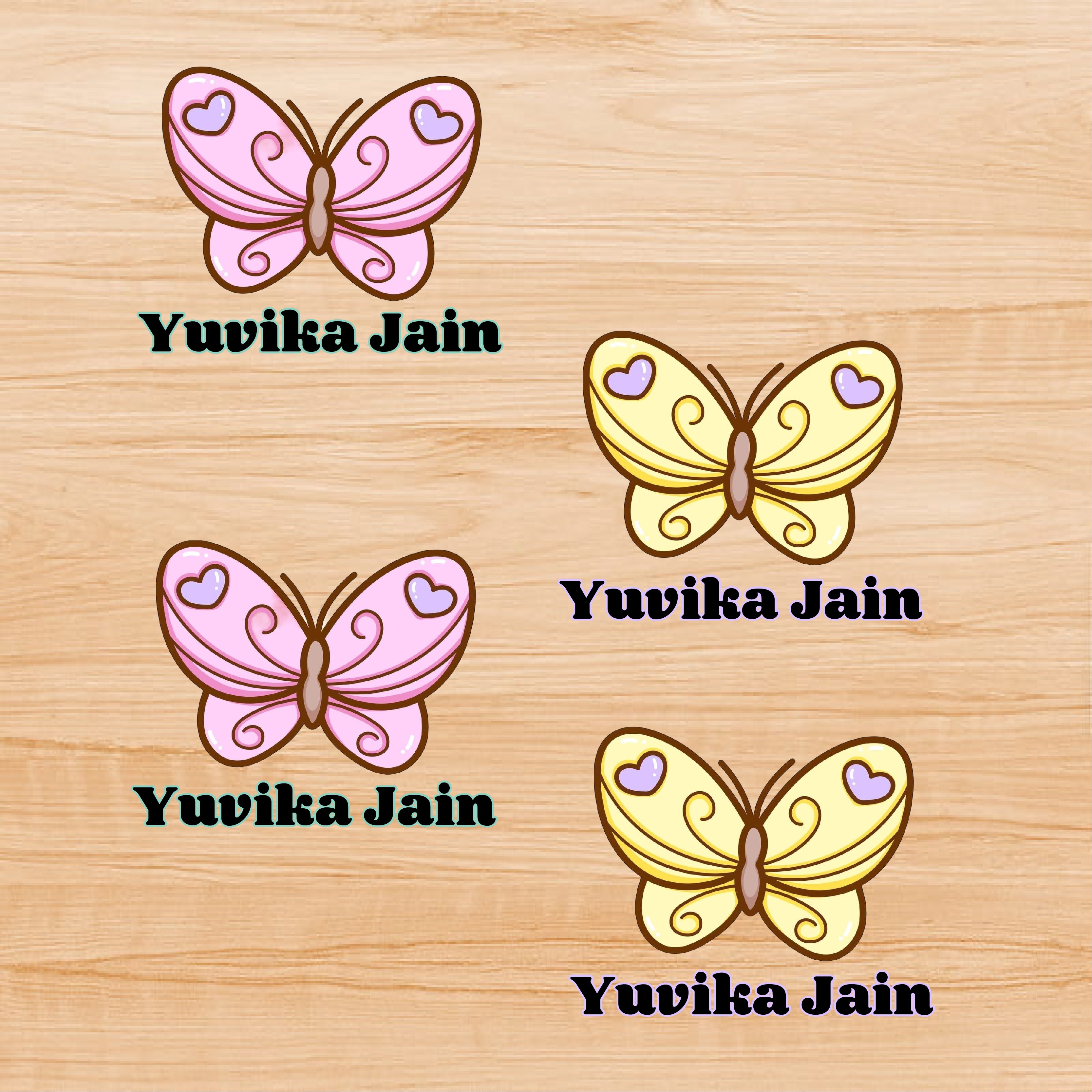 Permenant Ink Transfer Sticker - Butterfly