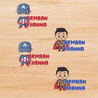 Permenant Ink Transfer Sticker - Superheroes (Captain America & Superman)