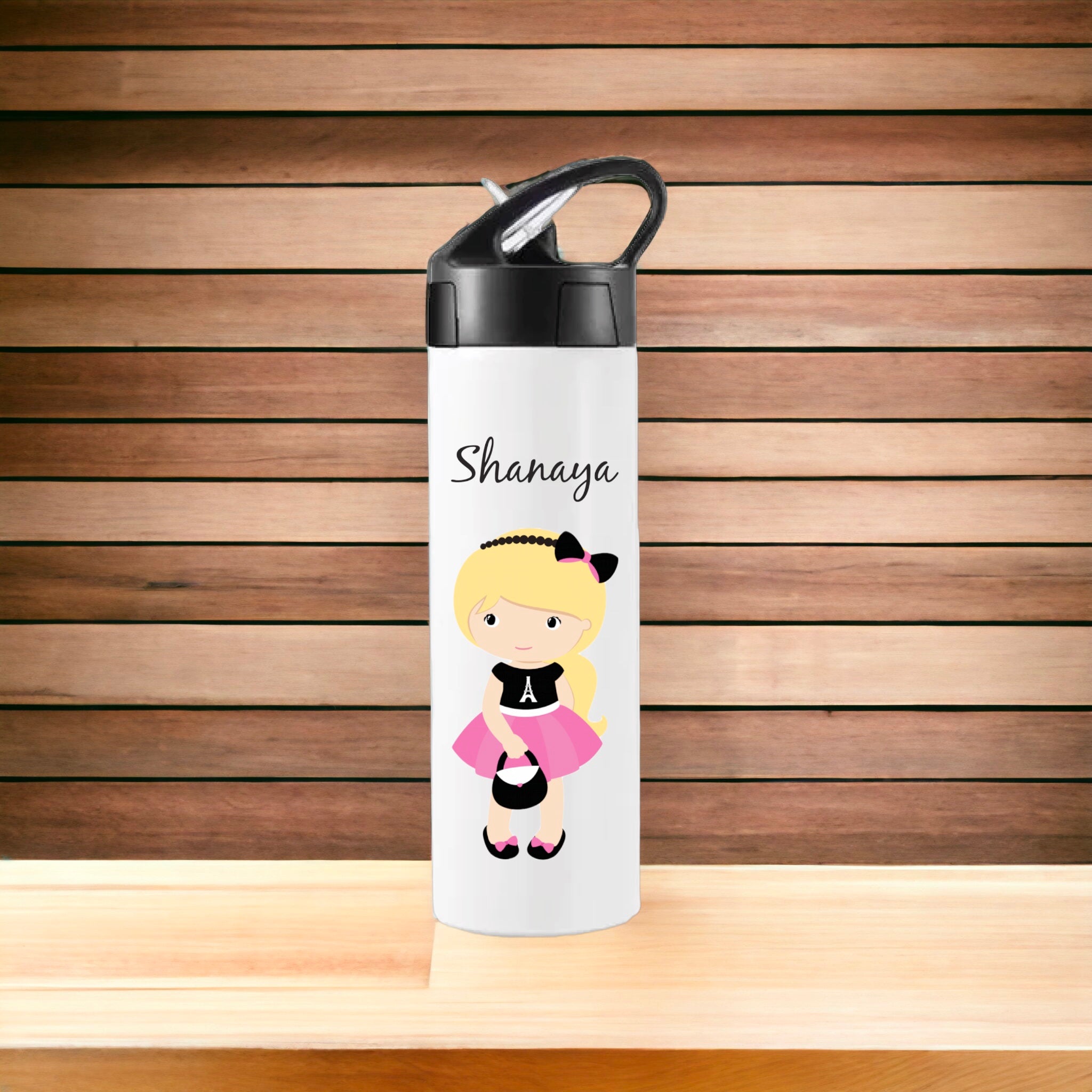 Sipper Bottle (With straw) - Paris girl