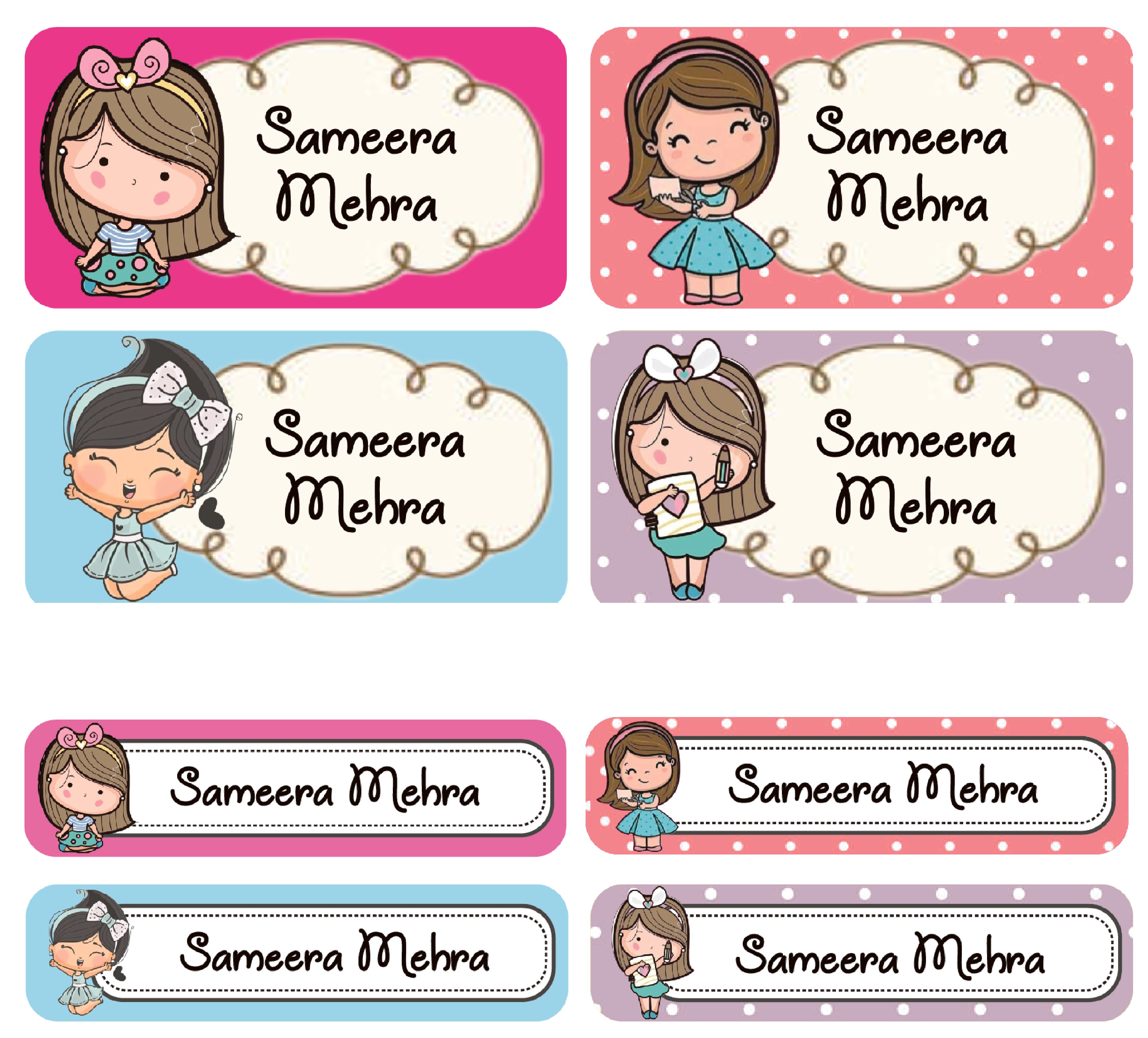 Rectangular Labels - Cute lil girls – thedesignfactoryshop
