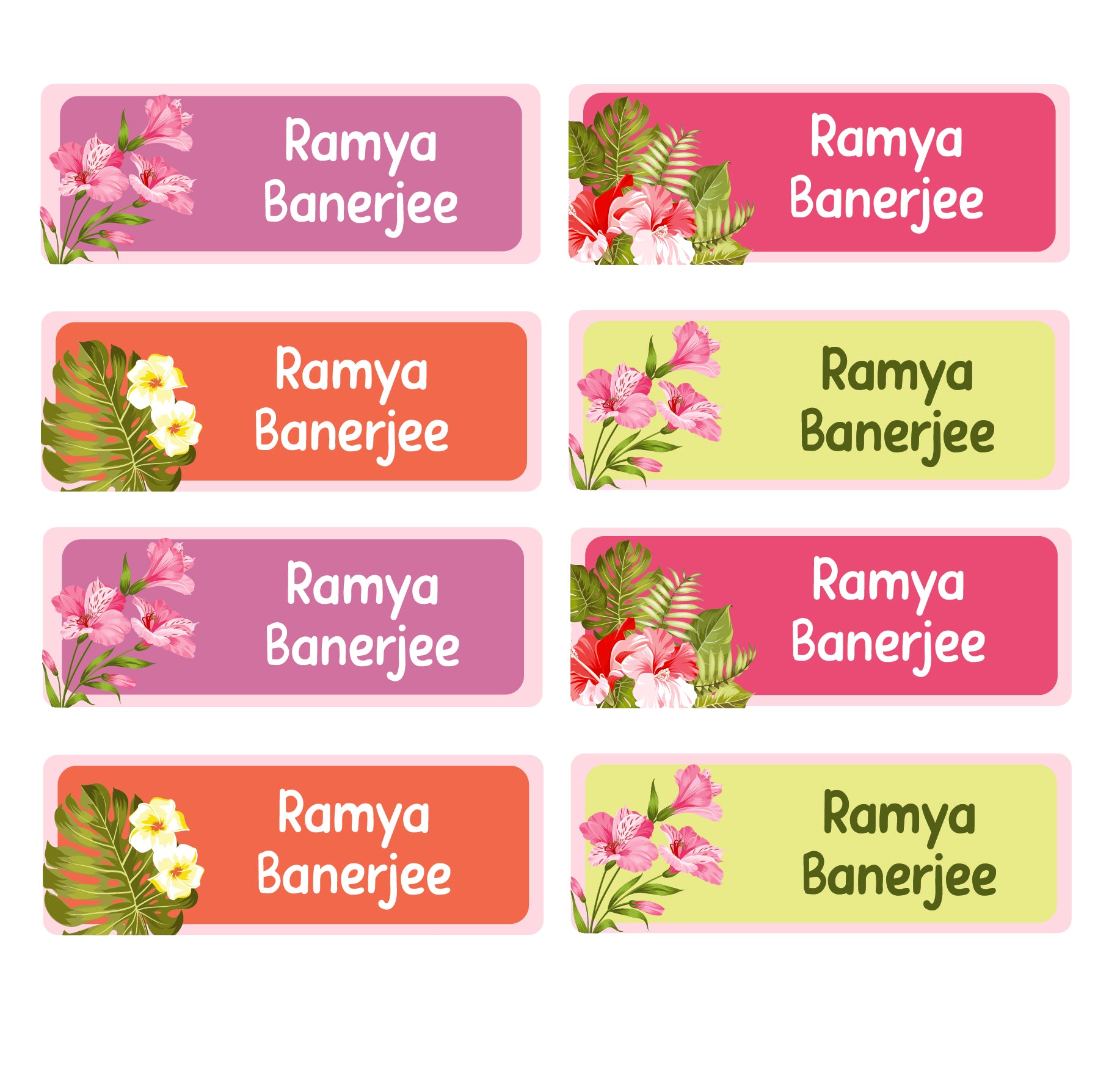 Rectangular Labels - Florals